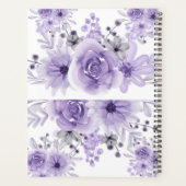 Elegante Lavendel Paarse Bloemen Waterverf Planner (Achterkant)