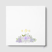 Elegante Lavendel Paarse Boho Floral Folie bruilof Gastenboek (Achterkant)