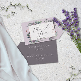 Elegante lavendel paarse botanische tuin cadeaulabel
