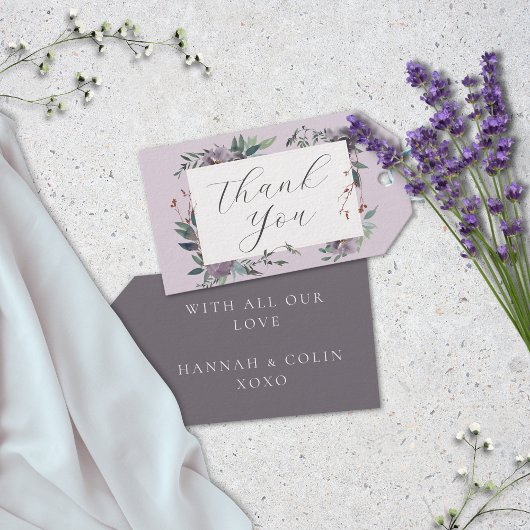 Elegante Lavendel Paarse Botanische Tuin Cadeaulabel