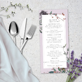 Elegante Lavendel Paarse Botanische Tuin Menu