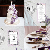 Elegante Lavendel Paarse Botanische Tuin Menu