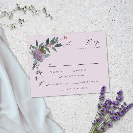 Elegante lavendel paarse botanische tuin RSVP kaartje