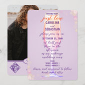 Elegante Lavendel Paarse Bubble Champagne bruiloft Kaart (Voorkant / Achterkant)