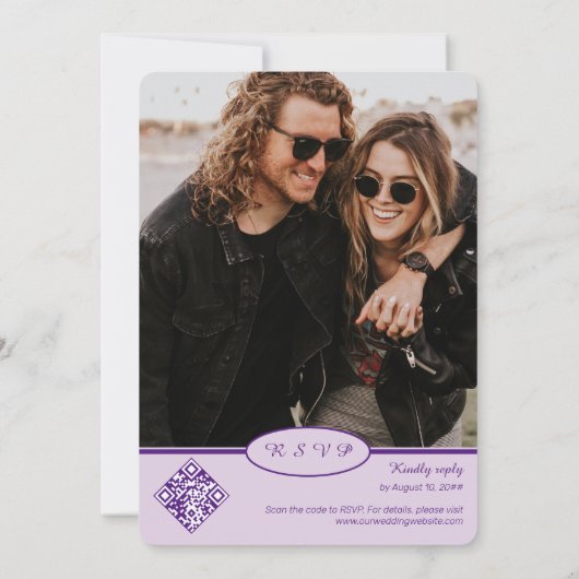 Elegante Lavendel Paarse Bubble Champagne bruiloft Kaart (Achterkant)