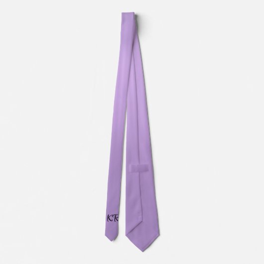 Elegante Lavendel Paarse Classic Monogram Initiale Stropdas (Achterkant)