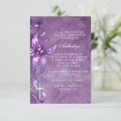 Elegante lavendel Paarse eerste communie uitnodigi Kaart (Staand voorkant)