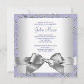 Elegante lavendel Paarse en grijze doop Kaart (Achterkant)