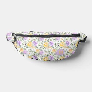 Elegante lavendel paarse gele rozen bloemstuk heuptasje