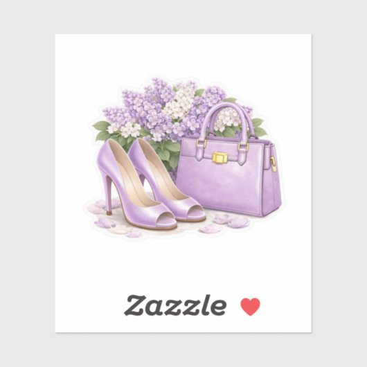 Elegante lavendel paarse hoge hakken sticker (Vel)