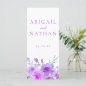 Elegante Lavendel Paarse huwelijksceremonie progra (Staand voorkant)