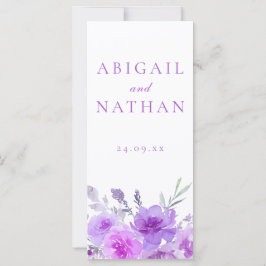 Elegante Lavendel Paarse huwelijksceremonie progra