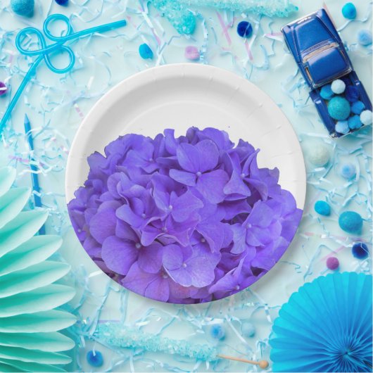 Elegante Lavendel paarse Hydrangeas paarse bloemen Papieren Bordje (Feest)