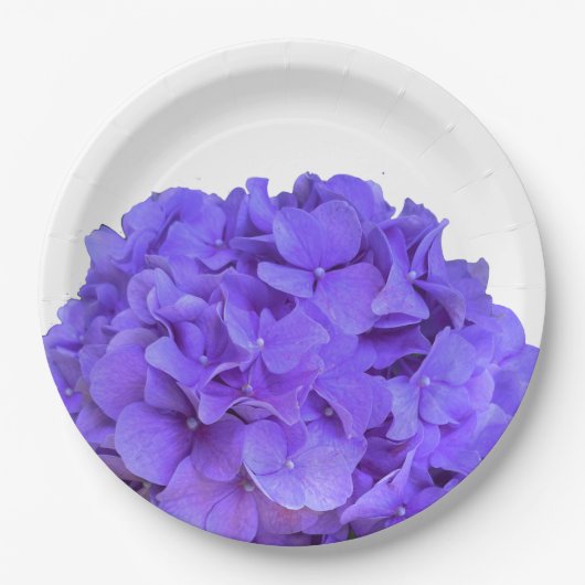 Elegante Lavendel paarse Hydrangeas paarse bloemen Papieren Bordje (Voorkant)