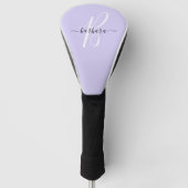 Elegante Lavendel Paarse Monogram Initiaal Naam * Golfheadcover (Voorkant)