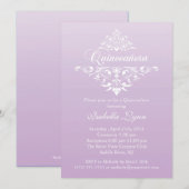 Elegante Lavendel Paarse Ombre Quinceañera Party Kaart (Voorkant / Achterkant)