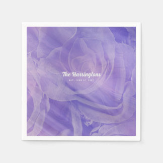 Elegante lavendel paarse roos huwelijksservetten servet