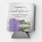 Elegante Lavendel Paarse Roos Maid of Honor bruilo Blikjeskoeler (Voorkant)