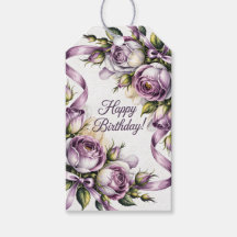 Elegante lavendel paarse rozen gelukkige verjaarda