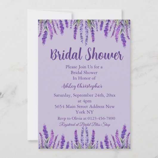Elegante lavendel Paarse Vrijgezellenfeest Kaart (Voorkant)