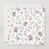 Elegante Lavendel Paarse Wildflower Bruiloft Kaart (Achterkant)