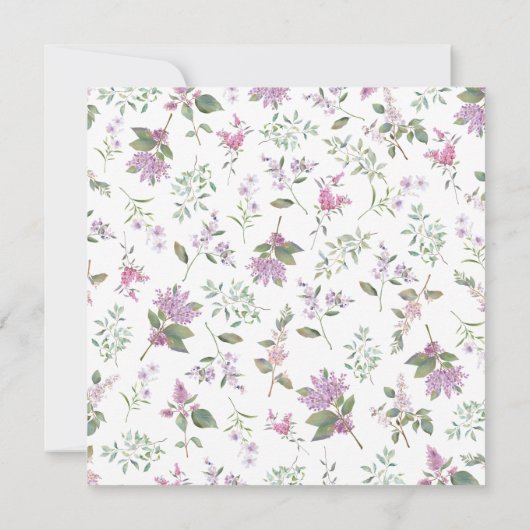 Elegante Lavendel Paarse Wildflower Bruiloft Kaart (Achterkant)