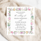 Elegante Lavendel Paarse Wildflower Bruiloft Kaart