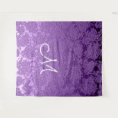Elegante lavendel paarse witte monogram achtergron wandkleed (Voorkant (horizontaal))