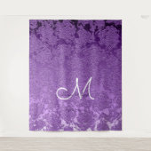 Elegante lavendel paarse witte monogram achtergron wandkleed (Voorkant)