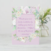 Elegante Lavendel Pastel Bloemige Uitnodiging  (Staand voorkant)