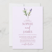 Elegante Lavendel Plant tak bloemenbruiloft Kaart (Voorkant)