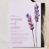 Elegante Lavendel Plant tak bloemenbruiloft Kaart