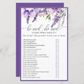 Elegante Lavendel Purple Flowers Vrijgezellenfeest (Voorkant / Achterkant)