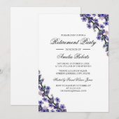 Elegante Lavendel Retirement Party uitnodiging (Voorkant / Achterkant)