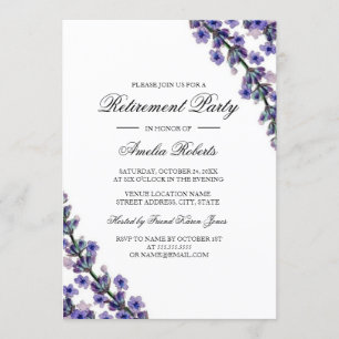 Elegante Lavendel Retirement Party uitnodiging