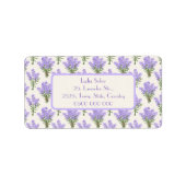 Elegante Lavendel Retouradreslabels Etiket (Voorkant)