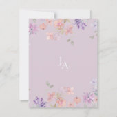 Elegante lavendel roze grillige Wildflower bruilof Bedankkaart (Achterkant)