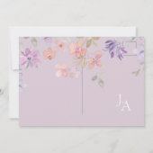 Elegante lavendel roze grillige Wildflower bruilof Save The Date (Achterkant)