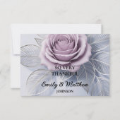 Elegante Lavendel Roze Trouw Dankkaart (Voorkant)