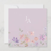 Elegante Lavendel Roze Wilde Bloem Bruiloft Save The Date (Achterkant)