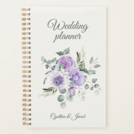 Elegante Lavendel Rozen Eucalyptus Trouwplanner Planner