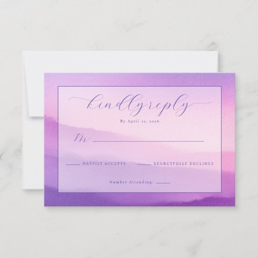 Elegante Lavendel RSVP kaart (Voorkant)