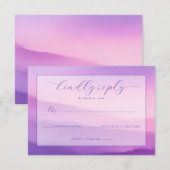 Elegante Lavendel RSVP kaart (Voorkant / Achterkant)