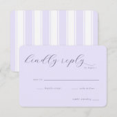 Elegante Lavendel RSVP kaart (Voorkant / Achterkant)