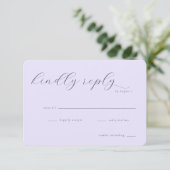 Elegante Lavendel RSVP kaart (Staand voorkant)