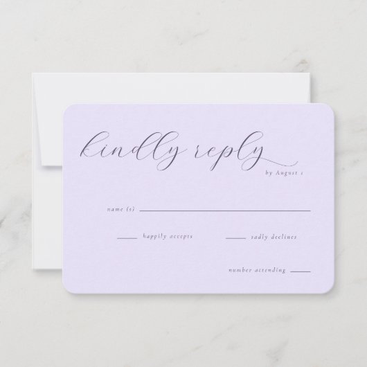 Elegante Lavendel RSVP kaart (Voorkant)
