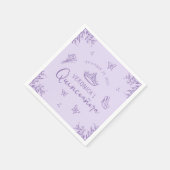 Elegante Lavendel Scribble Quinceanera Servet (Hoek)