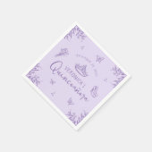 Elegante Lavendel Scribble Quinceanera Servet (Hoek)