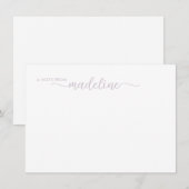 Elegante Lavendel Script naam Notitiekaartje (Voorkant / Achterkant)