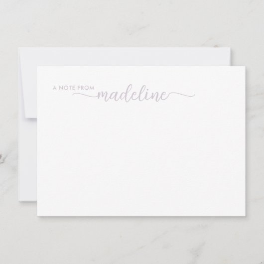 Elegante Lavendel Script naam Notitiekaartje (Voorkant)